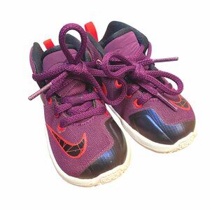 Nike Lebron James XIII Purple and Orange Toddler Basketball Shoes 5